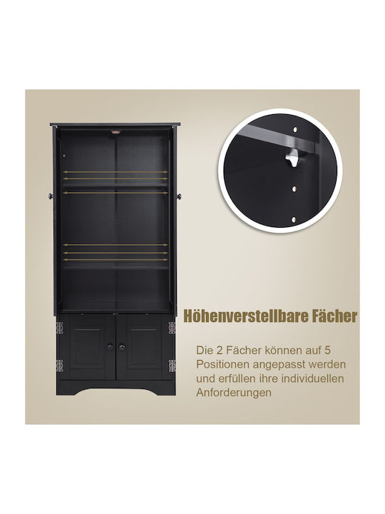 Sideboard made of Wood & Metal Black 59x32x123cm