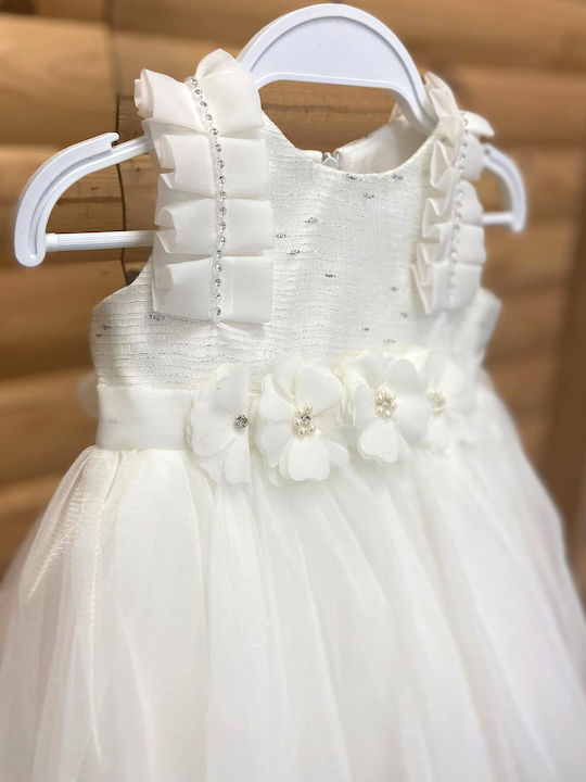 Children's Dress Floral Ecru