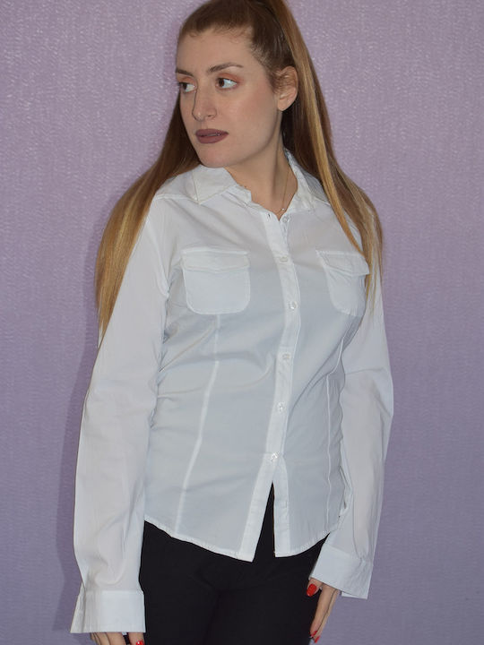 Mânecă lungă Femei Cămașă White