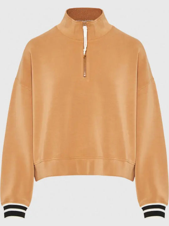 Women's Sweatshirt Jacket Hooded Vintage Beige