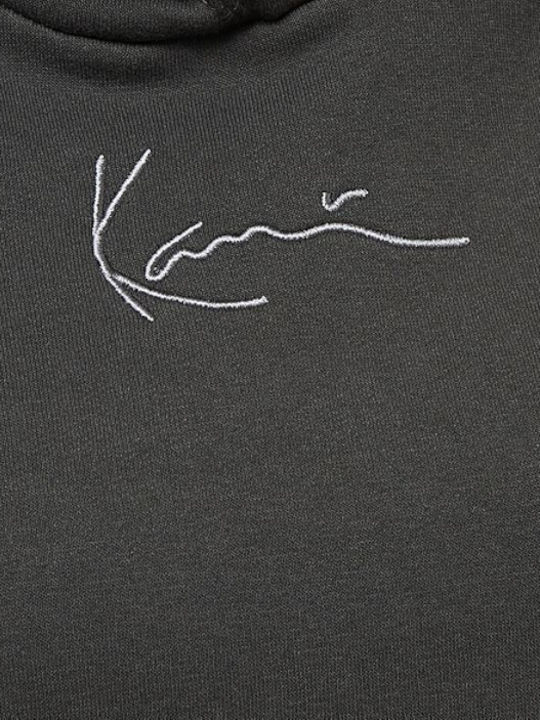 Signature Washed Μακρύ Γυναικείο Φούτερ με Κουκούλα Black