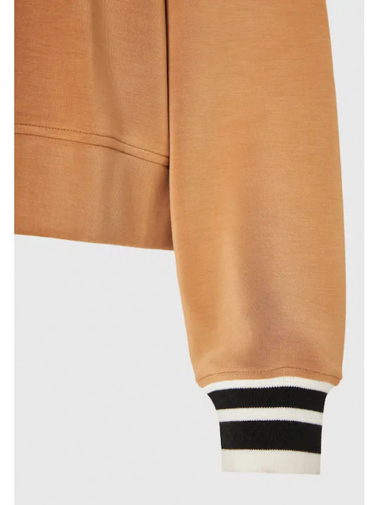 Women's Sweatshirt Jacket Hooded Vintage Beige