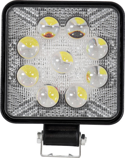 GloboStar Squareς Waterproof Headlights Car LED 12V 27W with White Lighting 1pcs