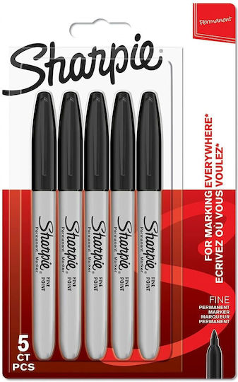 Sharpie Markers 0.9mm Black 5pcs