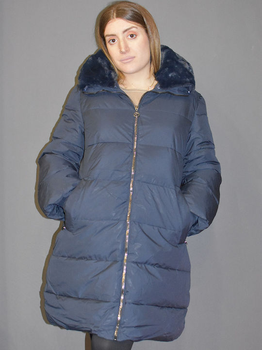 Women's Long Lifestyle Jacket for Winter Blue