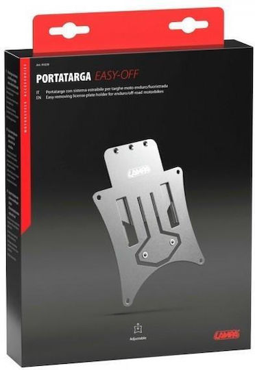 Aluminum Motorcycle License Plate Holder Easy-off Detachable System Enduro/off-road 170x158mm Lampa 1 Piece L9163.9