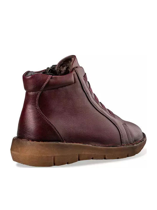 Women's Ankle Boots Platform Burgundy