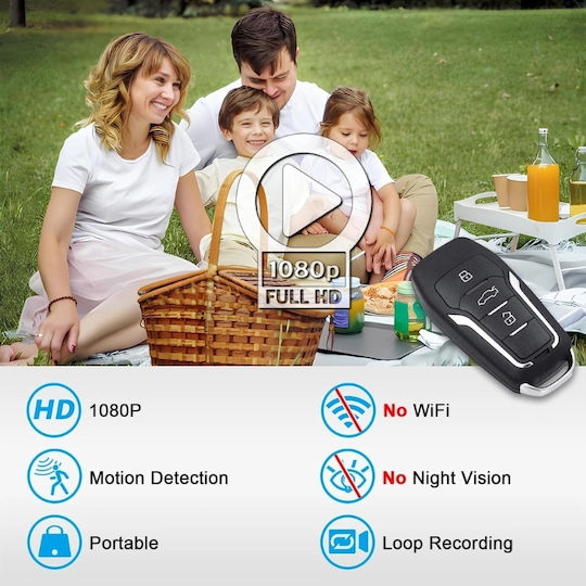 Iuni Rms25 Car Key Spy Camera 16GB Full HD Motion Detection Photo Video