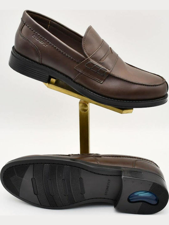 Bliss1 Men's Leather Loafers Brown