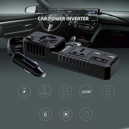 Car Inverter 200W to Converter 12V DC in 220V AC