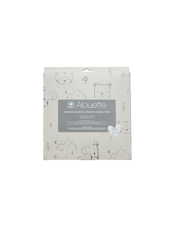 Alouette Βρεφική Κάπα-Μπουρνούζι με Κουκούλα 75x75εκ.