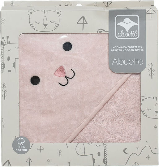 Alouette Baby Hooded Towel Pink 75x75cm