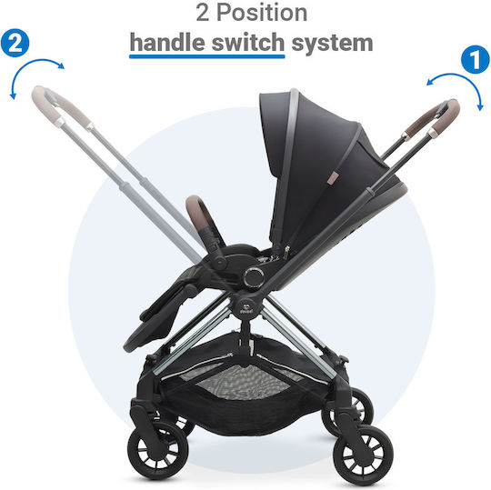 Dovadi Mio Adjustable Baby Stroller Suitable for Newborn Midnight Black