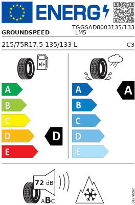 Groundspeed 215/75R17.5 135L 3PMSF Θερινό Λάστιχο Φορτηγού