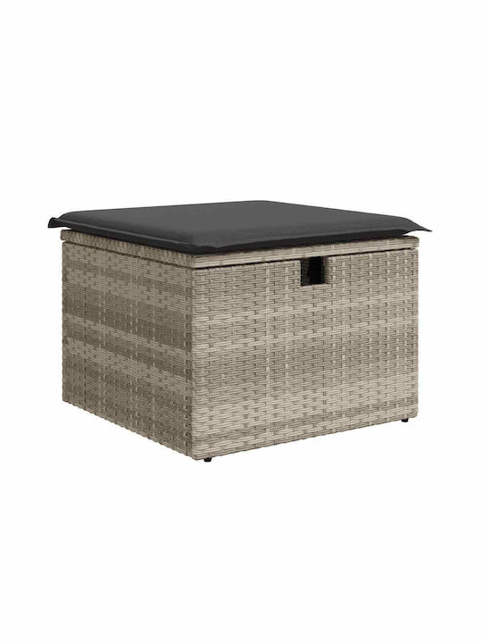 Corner Sofa Outdoor Rattan with Chest and Pillows 55x55x34cm