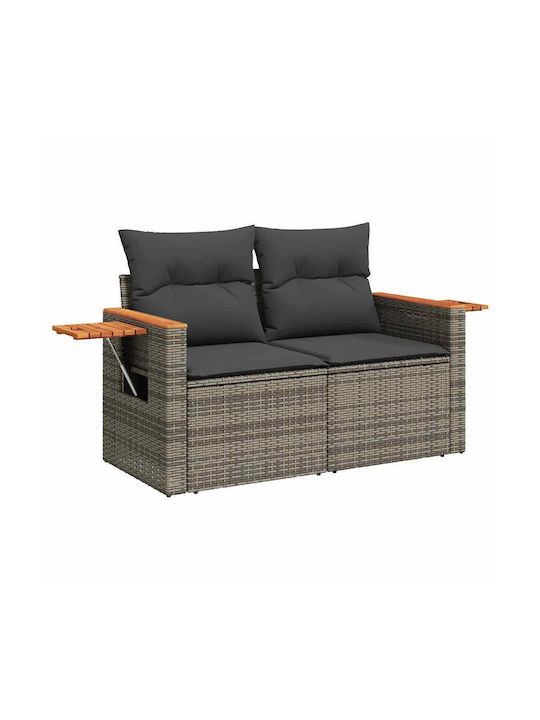 Corner Outdoor Sofa Rattan with Chest and Cushions 55x55x69cm