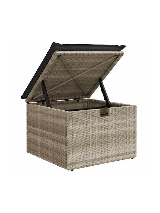 Corner Outdoor Sofa Rattan with Chest and Cushions 55x55x69cm