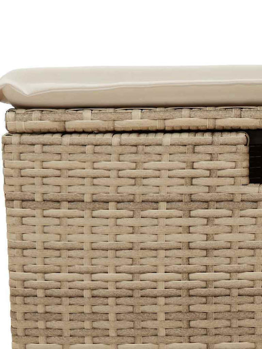 Corner Sofa Outdoor Rattan with Chest and Pillows 55x55cm