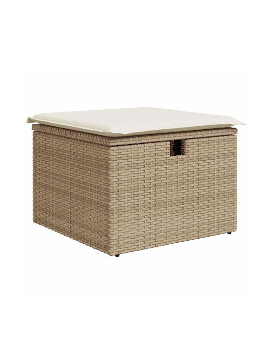 Corner Sofa Outdoor Rattan with Chest and Pillows 55x55cm