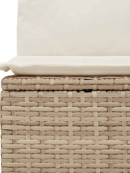Corner Sofa Outdoor Rattan with Chest and Cushions 55x55x69cm