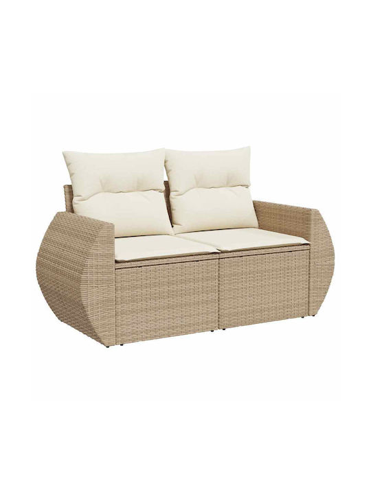 Corner Sofa Outdoor Rattan with Chest and Pillows 55x55x34cm