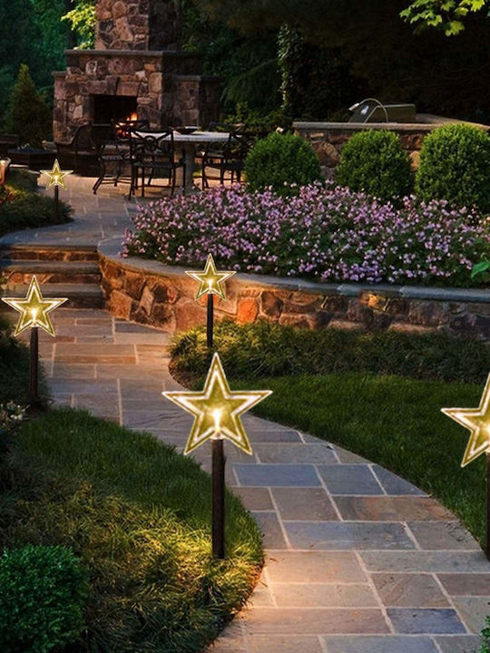 Stele Decorative De Crăciun Impermeabile Cu Lumină Led Din Plastic Alb Cald 35,5 Cm 5 Bucăți