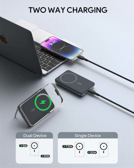 Aukey PB-MS01 MagSafe Power Bank 6700mAh 20W with USB-C Port Black
