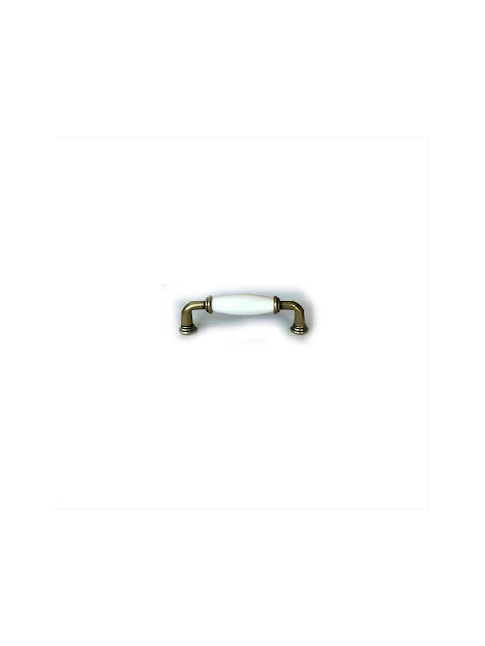 TMC Antik Handgriff Möbelgriff aus Porzellan in Bronze Farbe Ø96mm (Zentrenabstand 96mm) 2020-40-96-000 1Stück