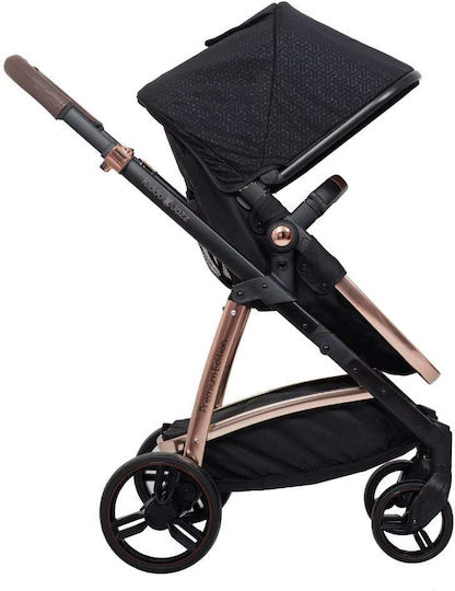 Kiddo Jazz Premium Edition Adjustable Baby Stroller Suitable for Newborn Rose Gold - Black Geo 10.2kg