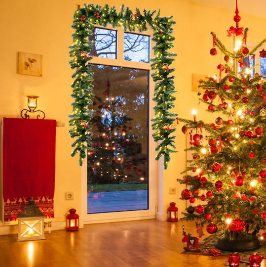 Costway Weihnachtliche Girlande Beleuchtet Plastik Bunt 270cm 1Stück