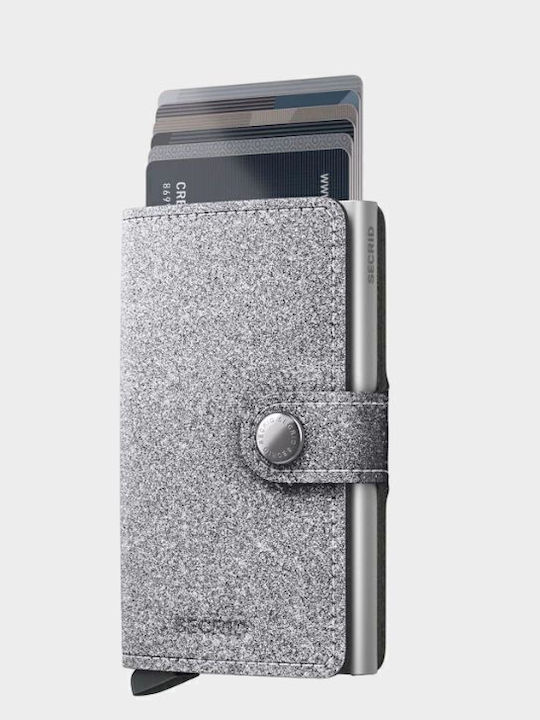 Miniwallet Glitter Small Leather Women's Wallet Classic with RFID Glitter Silver