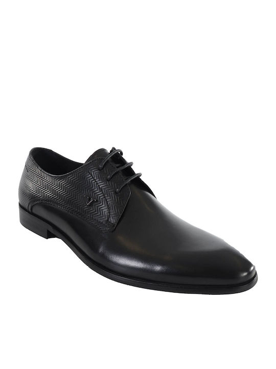 19V69 Men's Leather Dress Shoes Black