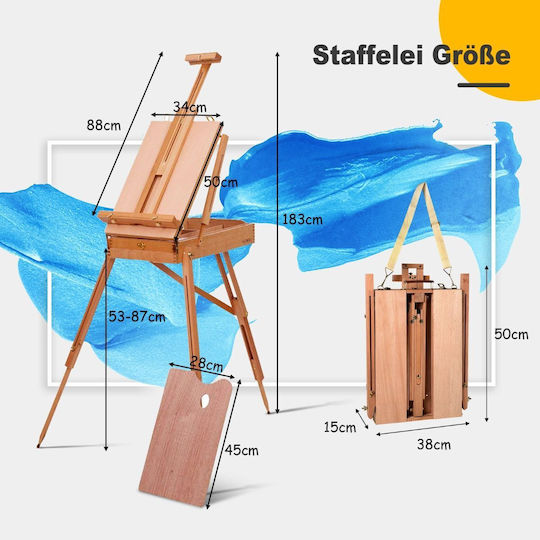 Costway Καβαλέτο За Рисуване Дърво 114x183см.