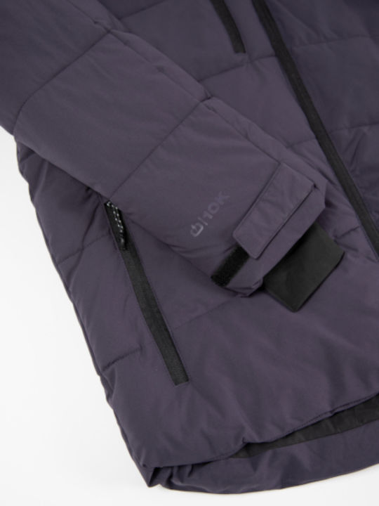 Winter Jacket Puffer Waterproof and Windproof PURPLE/BLACK