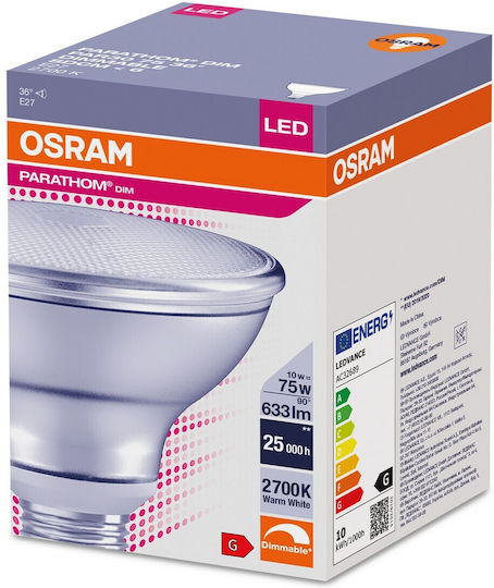 Ledvance Λάμπα LED 10W για Ντουί E27 και Σχήμα PAR30 Θερμό Λευκό Dimmable