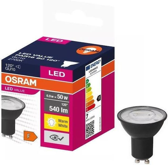 Ledvance LED крушка 6.9W за фасунга GU10 и форма PAR16 Топло бяло 540лм