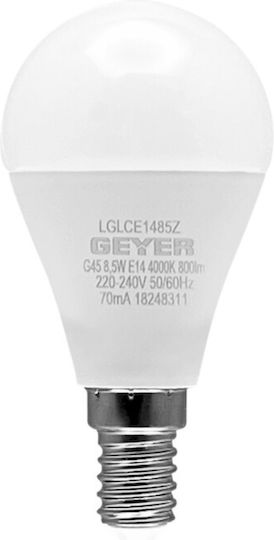 Geyer LED крушка 8.5W за фасунга E14 и форма G45 Неутрално бяло 800лм