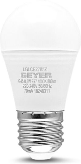 Geyer Λάμπα LED 8.5W για Ντουί E27 και Σχήμα G45 Φυσικό Λευκό