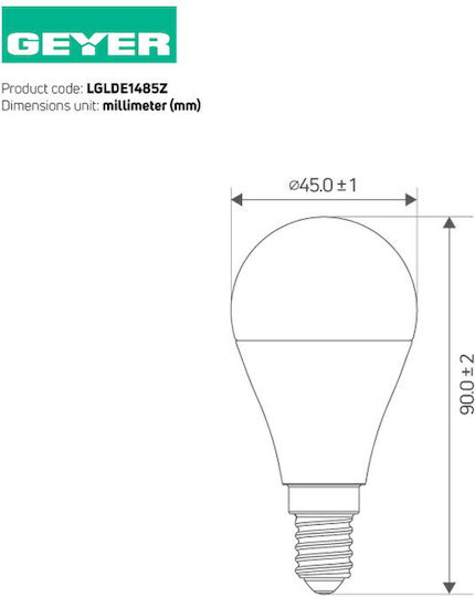 Geyer LED-Lampe 8.5W für Fassung E14 und Form G45 Kühles Weiß