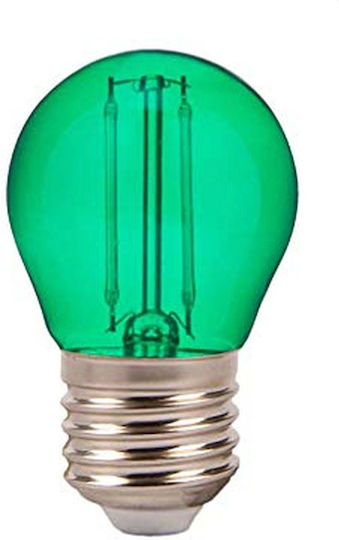 V-TAC Bec LED 2W 72mm pentru Soclu E27 și Formă G45 Verde 60lm