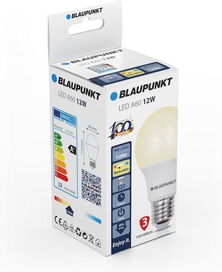 Blaupunkt LED Bulb 12W 108mm for Socket E27 and Shape A60 Warm White