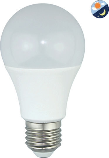 Aca Λάμπα LED 9W 112mm για Ντουί E27 και Σχήμα A60 Ψυχρό Λευκό 970lm με Φωτοκύτταρο