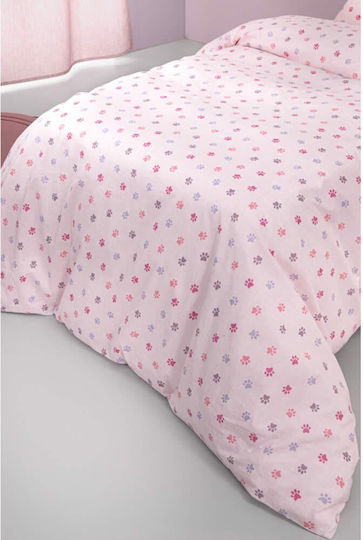 Guy Laroche Комплект чаршафи Единично С ластик Памучни paw Paw Pinky 100x200см 3бр