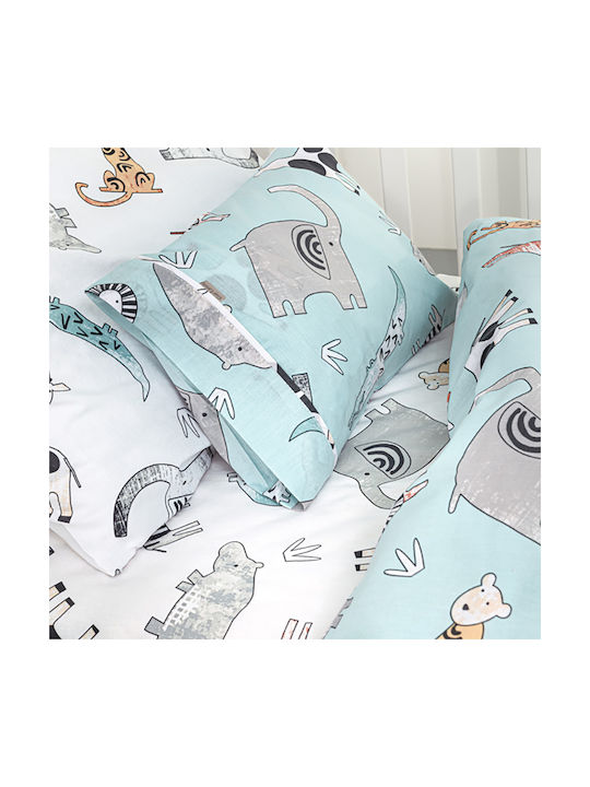 Guy Laroche Bebe Set Baby Bettlaken Für Krippe Baumwolle Aqua, Aqua Grau Türkis 115x170cm 3Stück