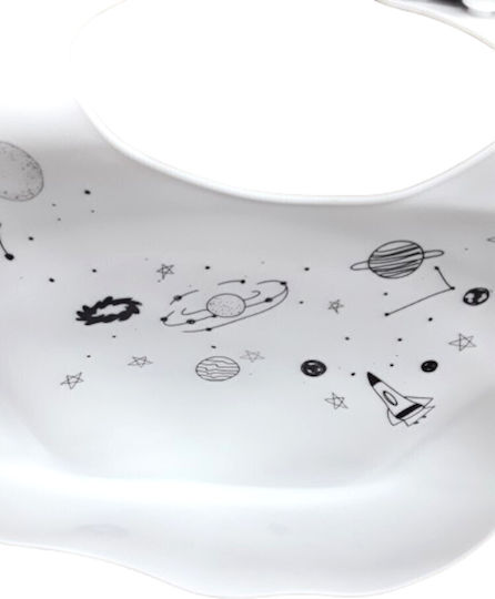Beboulino Αδιάβροχη Σαλιάρα Σιλικόνης με Τσέπη White Cosmos