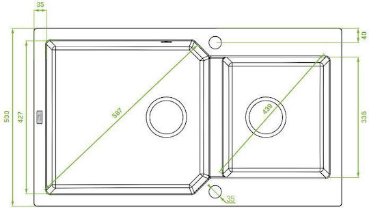 Laveo SPM 5208 Ένθετος από Συνθετικό Γρανίτη Μ86xΠ49.7cm Γκρι Laveo SPM 5208 Ένθετος από Συνθετικό Γρανίτη Μ86xΠ49.7cm Γκρι