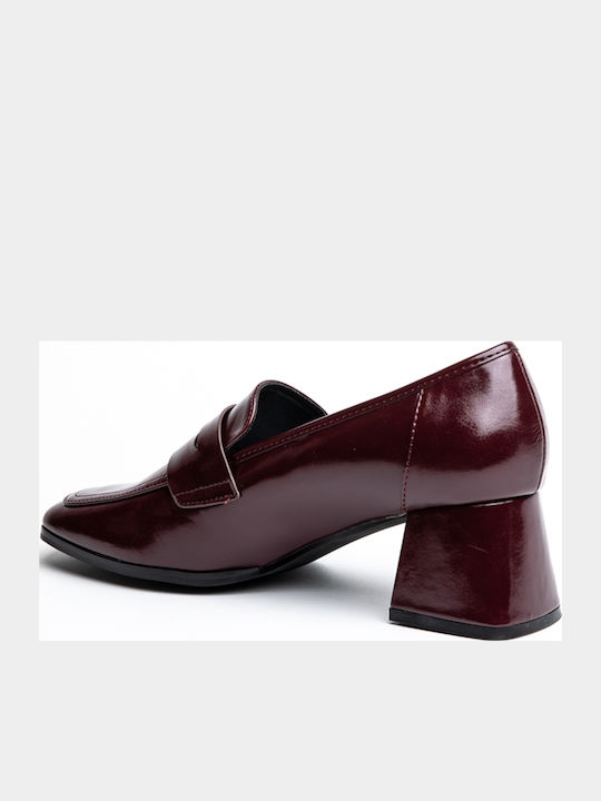 Patent Leather Burgundy Medium Heels