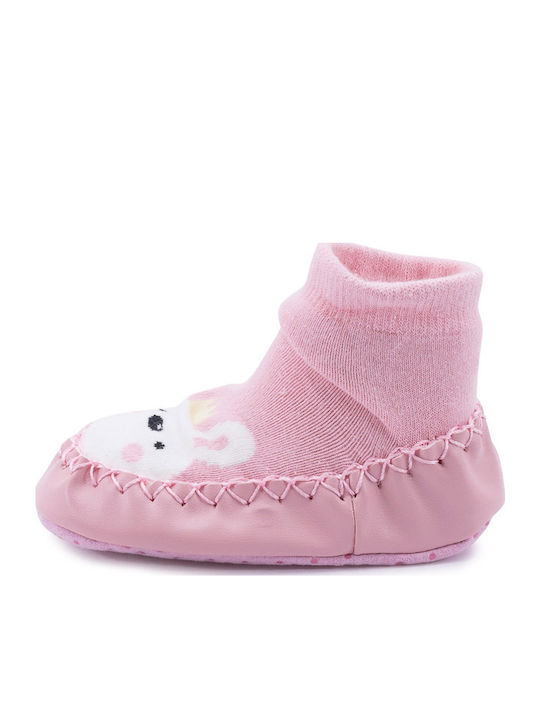 Love4shoes Παιδικές Καλτσοπαντόφλες Ροζ