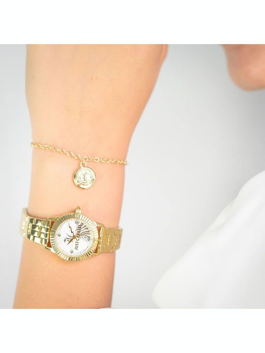 Just Cavalli Mini Γυναικείο Ρολόι 26mm Μπαταρίας με Χρυσό Μεταλλικό Μπρασελέ