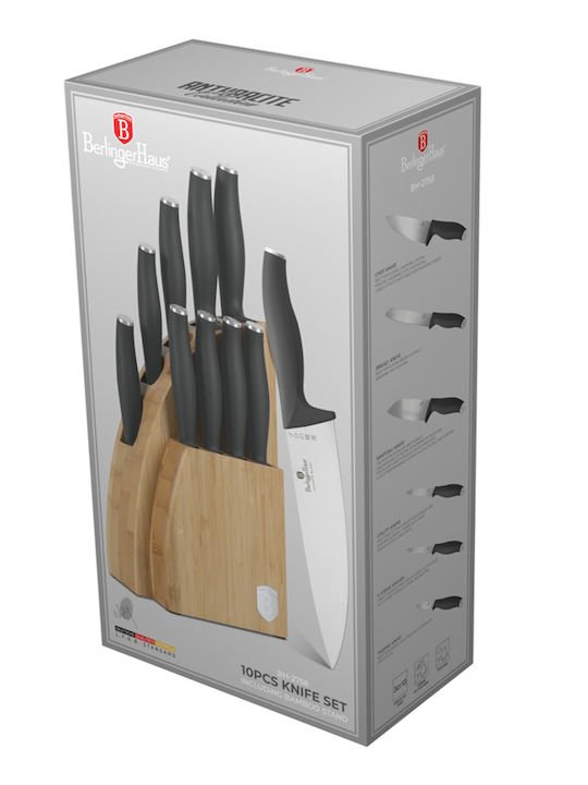 Berlinger Haus Knife Set with Block from Stainless Steel 9pcs